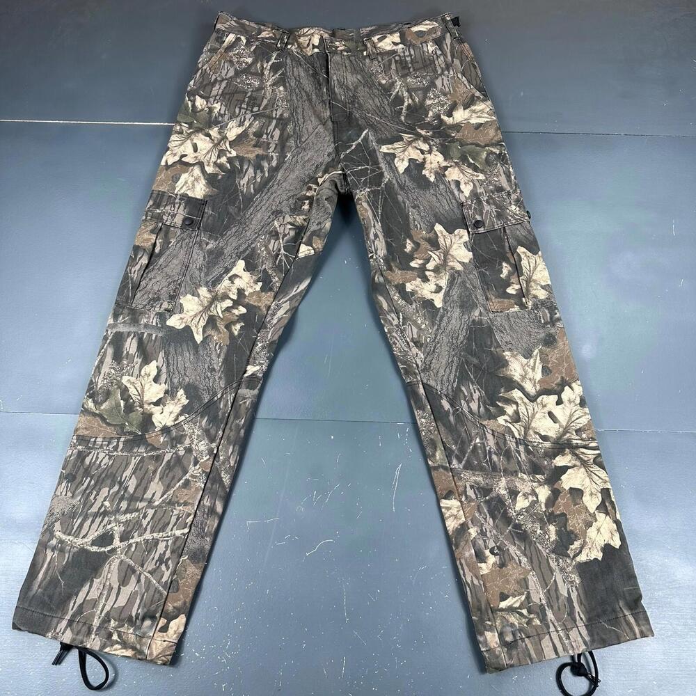 Moose Motocross Riding Pants Mens XL Green Mud Mossy Oak Camo Cargo CVC Coating